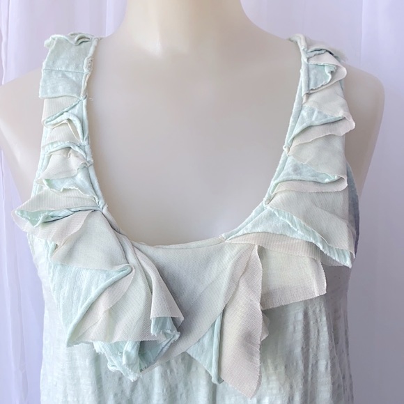 Vanessa Virginia Anthropologie Mint Ruffled Tank M - Picture 2 of 9